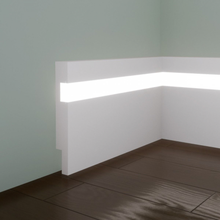 Produse - Plinta decorativa din polimer rigid S29 - 11.5x1.8x240 cm