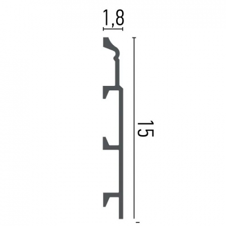 Plinta decorativa din poliuretan flexibil HCR510F - 15x1.8x244 cm [1]