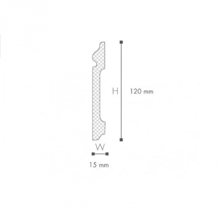 Plinta flexibila din poliuretan S13 - 12x1.5x200 cm [4]