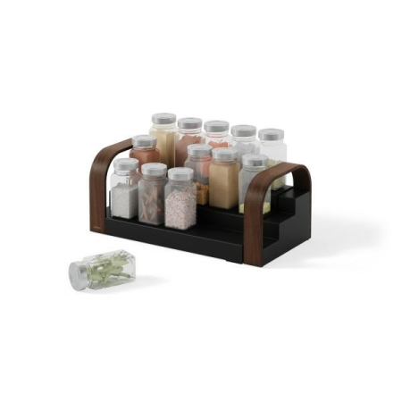 Poliță Bellwood 55x13x16 cm, 70% din Plastic Reciclat și Lemn Provenit din Surse Regenerabile Negru/Maro - Umbra [0]
