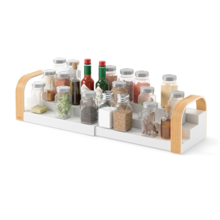 Poliță Bellwood 55x13x16 cm, 70% Plastic Provenit din Reciclare și Lemn Provenit din Surse Regenerabile Alb/Maro Deschis - Umbra [5]