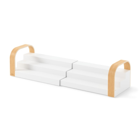 Poliță Bellwood 55x13x16 cm, 70% Plastic Provenit din Reciclare și Lemn Provenit din Surse Regenerabile Alb/Maro Deschis - Umbra [2]