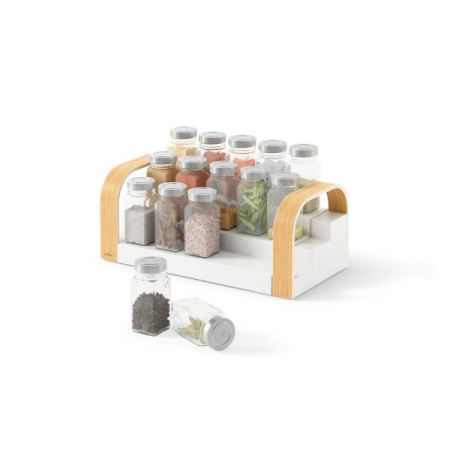 Poliță Bellwood 55x13x16 cm, 70% Plastic Provenit din Reciclare și Lemn Provenit din Surse Regenerabile Alb/Maro Deschis - Umbra [0]