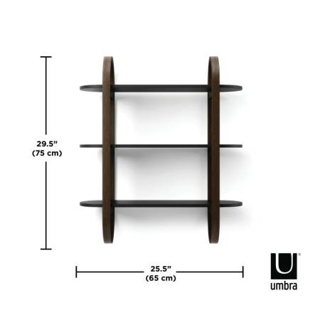 Poliță Bellwood 65x24x75 cm, Lemn Negru Nuc - Umbra [5]