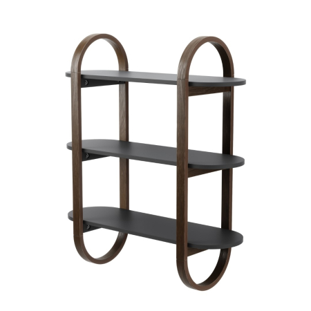 Rafturi - Poliță Bellwood 65x24x75 cm, Lemn Negru Nuc - Umbra