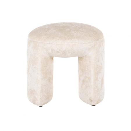 Pouffe Fargo chenille alb (Bergen 900 chenille alb), S4548 WHITE CHENILLE - Richmond Interiors [2]