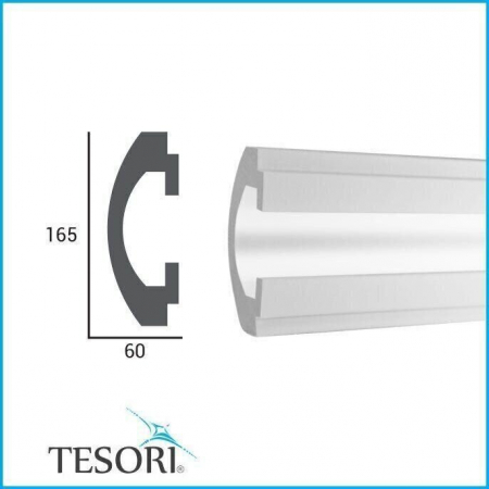 Profil pentru banda LED din polistiren extrudat acoperit cu rasina minerala KD112 - 6x16.5x115 cm [1]