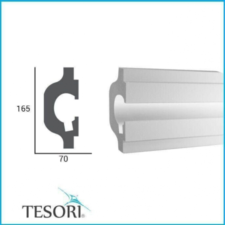 Profil pentru banda LED din polistiren extrudat acoperit cu rasina minerala KD119 - 7x16.5x115 cm [1]