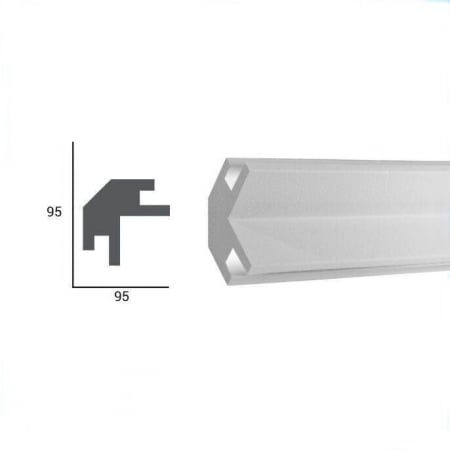 Produse - Profil pentru banda LED din polistiren extrudat acoperit cu rasina minerala KD203 - 9.5x9.5x115 cm