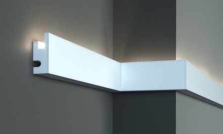 Produse - Profil pentru banda LED din polistiren extrudat acoperit cu rasina minerala KD301 - 9x4x115 cm