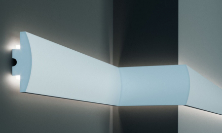 Produse - Profil pentru banda LED din polistiren extrudat acoperit cu rasina minerala KD506 - 12x4.4x115 cm