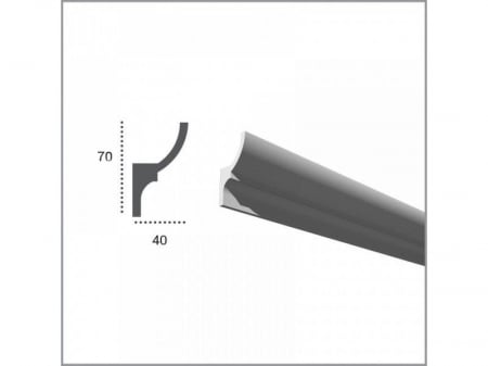 Produse - Profil pentru banda LED din poliuretan KF701 - 7x4x200 cm