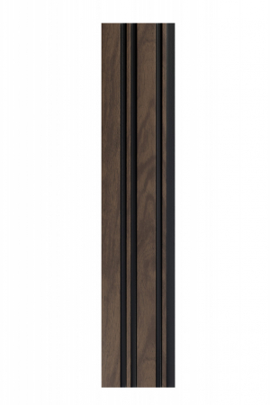 Panouri riflaje - Profil stanga pentru panou riflat 3D Milo, Walnut, 270x4.2cm, Lamelio