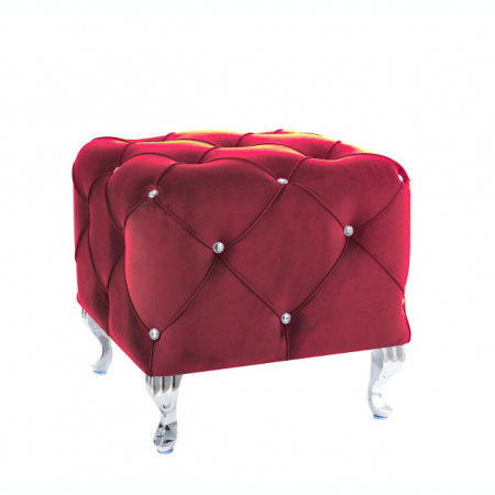 Puf Chaim 50x50 cm catifea/picioare metalice, diverse culori, tapiterie matlasata, stil baroc, HESTIAKV68S - Signal [5]