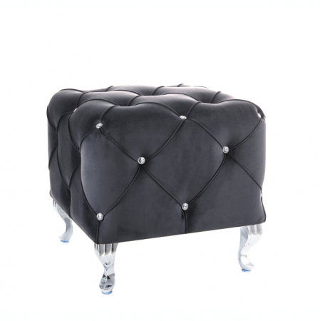 Puf Chaim 50x50 cm catifea/picioare metalice, diverse culori, tapiterie matlasata, stil baroc, HESTIAKV68S - Signal [2]