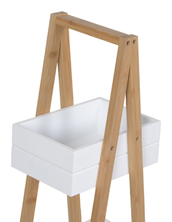 Etajeră Tercy din bambus alb natur 30x18x80 cm [1]
