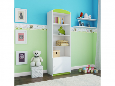 Raft carti copii Babydrean MDF alb/roz,albastru/verde, 187x46 cm [3]