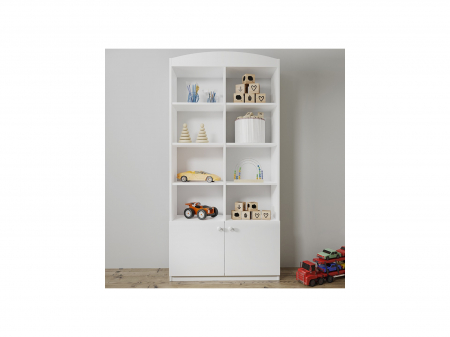 Raft carti copii dublu Babydream MDF alb/verde/roz/albastru, 180,5x90 cm [1]
