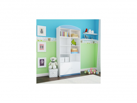 Raft carti copii dublu Babydream MDF alb/verde/roz/albastru, 180,5x90 cm [4]