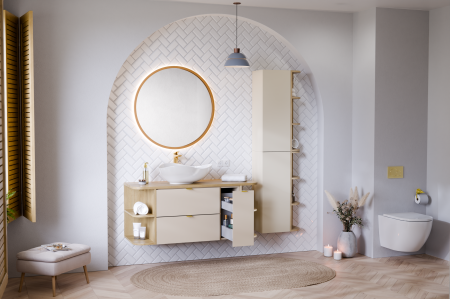 Raft depozitare 20cm, dimensiune 46cm x 20cm x 50cm, culoare Cashmir mat, material PAL melaminat - COMAD** [3]