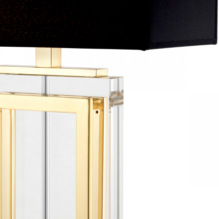   Lampă de masă Arlington cu finisaj de cristal aurit, inclusiv abajur negru 109973 EICHHOLTZ [2]