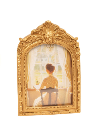 Decoratiuni - Ramă Foto Vintage Renesans 12x2x18 cm, Sticlă Antichizat Gălbene Aurit - SHP