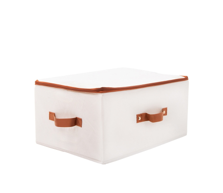 Produse - Recipient de Depozitare Casy 40x30x20 cm, Material cu Aspect de In Bej - SHP