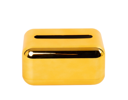 Recipient pentru Șerveţele Golden 18x12x10 cm, Plastic Auriu - SHP [2]