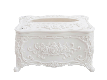Recipient pentru Șervețele Rococco 18x12,5x10 cm, Plastic Alb - SHP [2]