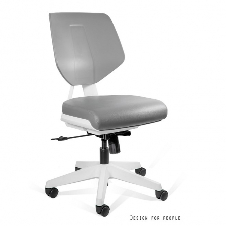 Scaune - Scaun ajustabil gri/verde Kaden Low, spatar plastic, sezut piele ecologica, cu roti, 1167N3-GREY/GREY - Unique