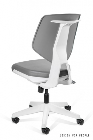 Scaun ajustabil gri/verde Kaden Low, spatar plastic, sezut piele ecologica, cu roti, 1167N3-GREY/GREY - Unique [1]