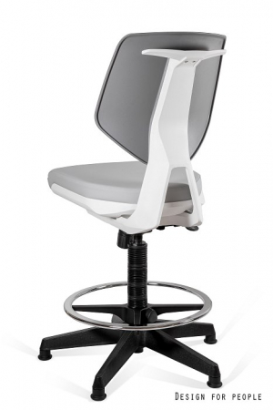 Scaun ajustabil gri/verde Kaden, spatar plastic, sezut piele ecologica, 1167N2D2-GREY/GREY - Unique [1]