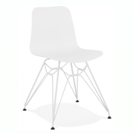 Scaune - Scaun alb de design Mikko picioare albe otel / polipropilena, CH01740WHWH - Kokoon