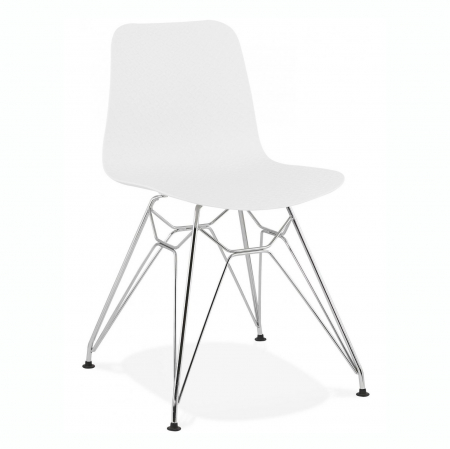 Scaune - Scaun alb de design Mikko picioare crom otel / polipropilena, CH01680WHCH - Kokoon