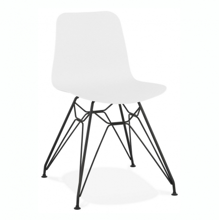 Scaune - Scaun alb de design Mikko picioare negre otel / polipropilena, CH01690WHBL - Kokoon