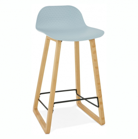 Scaune de bar - Scaun albastru bar premium Astoria fara brate, picioare lemn masiv natur, polipropilena, BS01670BU - Kokoon