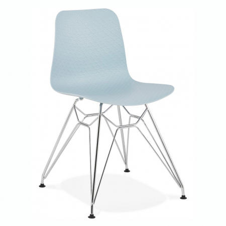Scaune - Scaun albastru de design Mikko picioare crom otel / polipropilena, CH02000BUCH - Kokoon