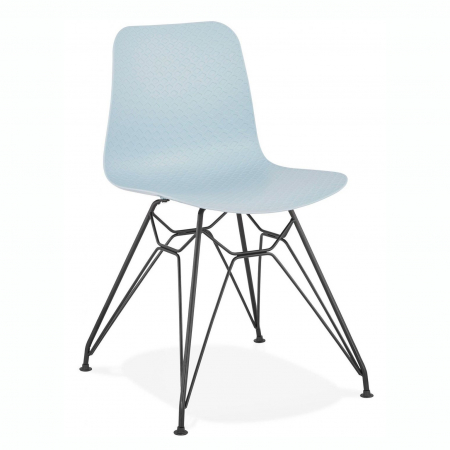 Scaune - Scaun albastru de design Mikko picioare negre otel / polipropilena, CH02030BUBL - Kokoon