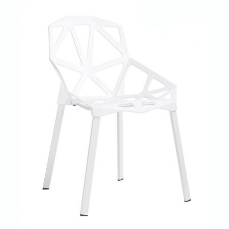 Scaun Argus design geometric, alb/negru, polipropilena, picioare metalice, C1023.BLACK - King [7]