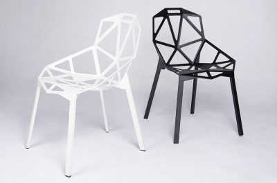 Scaun Argus design geometric, negru/alb, aluminiu, DC-362.ALLBLACK - King [7]