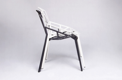 Scaun Argus design geometric, negru/alb, aluminiu, DC-362.ALLBLACK - King [8]