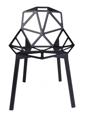 Scaun Argus design geometric, negru/alb, aluminiu, DC-362.ALLBLACK - King [1]