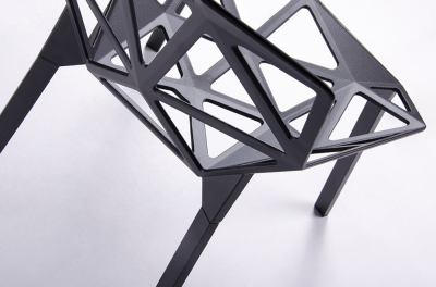 Scaun Argus design geometric, negru/alb, aluminiu, DC-362.ALLBLACK - King [6]