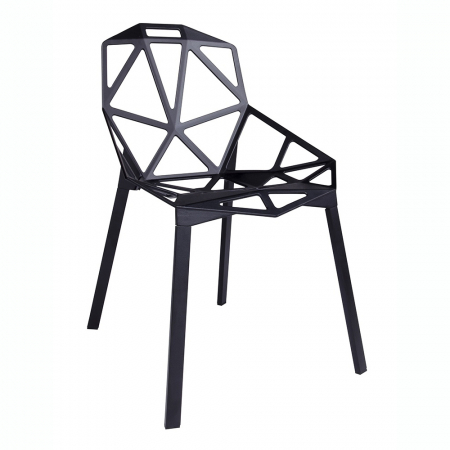 Scaune - Scaun Argus design geometric, negru/alb, aluminiu, DC-362.ALLBLACK - King