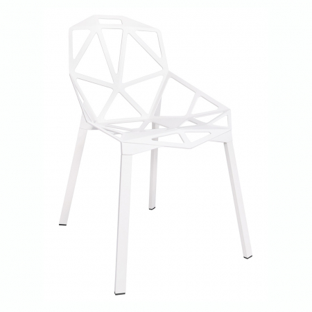 Promotii - Scaun Argus design geometric, negru/alb, aluminiu, DC-362.ALLWHITE - King