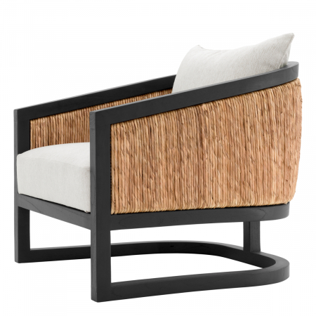   Scaun Aruba finisaj negru clasic iarbă de mare naturală sentier crem 117459 EICHHOLTZ [4]