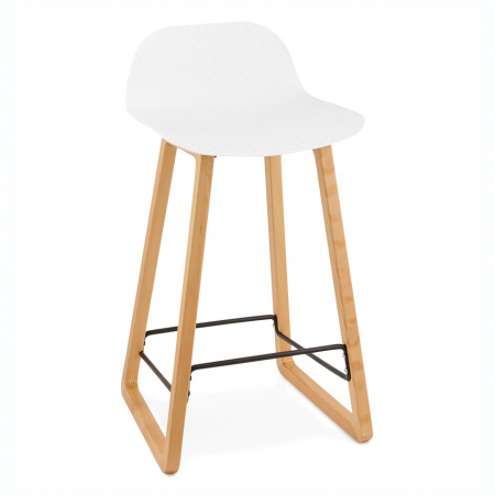 Scaune de bar - Scaun bar alb Astoria Premium fara brate stil scandinav, polipropilena / picioare lemn masiv, BS01380WH - Kokoon