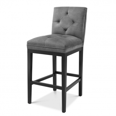 Scaune de bar - Scaun bar clasic Cesare fara brate, textil gri granit si picioare negre lemn | Eichholtz - 111689