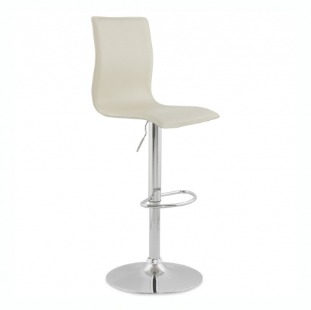 Scaune de bar - Scaun bar crem piele ecologica Soho inaltime reglabila, picior metal crom, BS00020CR - Kokoon
