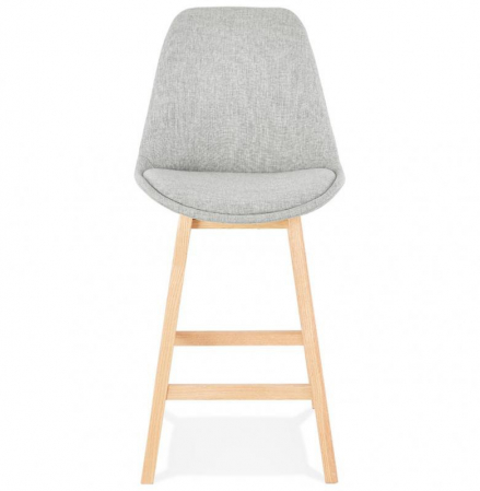 Scaun bar gri tapitat Louis II premium stil scandinav, picioare lemn masiv stejar, BS01960GRNA - Kokoon [1]